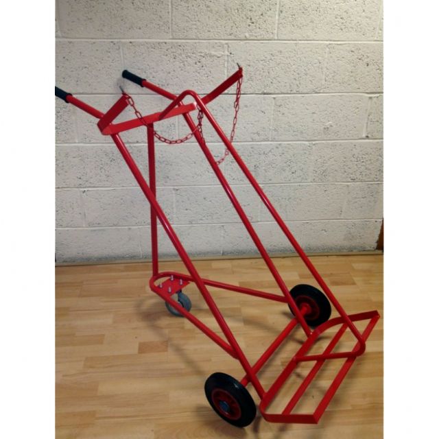 Twin Oxygen Acetylene Cylinder 3Wheel Trolley | Gas Cage Shop